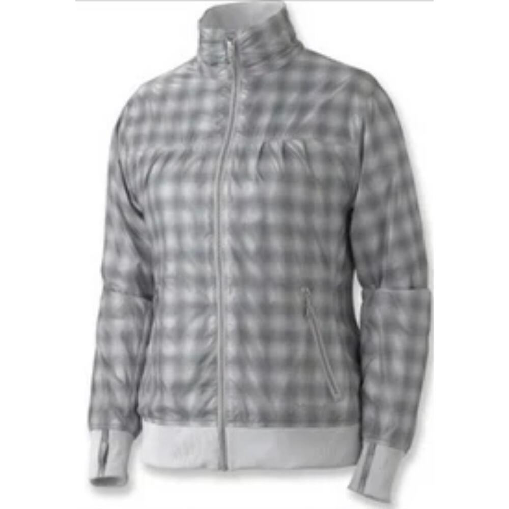 MARMOT Size Small Petite SP Jacket Lightweight Windbreaker Gray Plaid